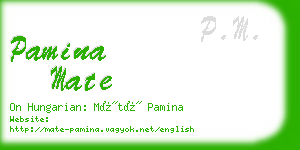 pamina mate business card